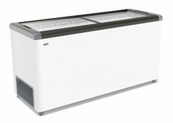 ЛАРЬ МОРОЗИЛЬНЫЙ GELLAR FG 600 С ПРЯМОЕ СТЕКЛО СЕРЫЙ (ПРОПАН)